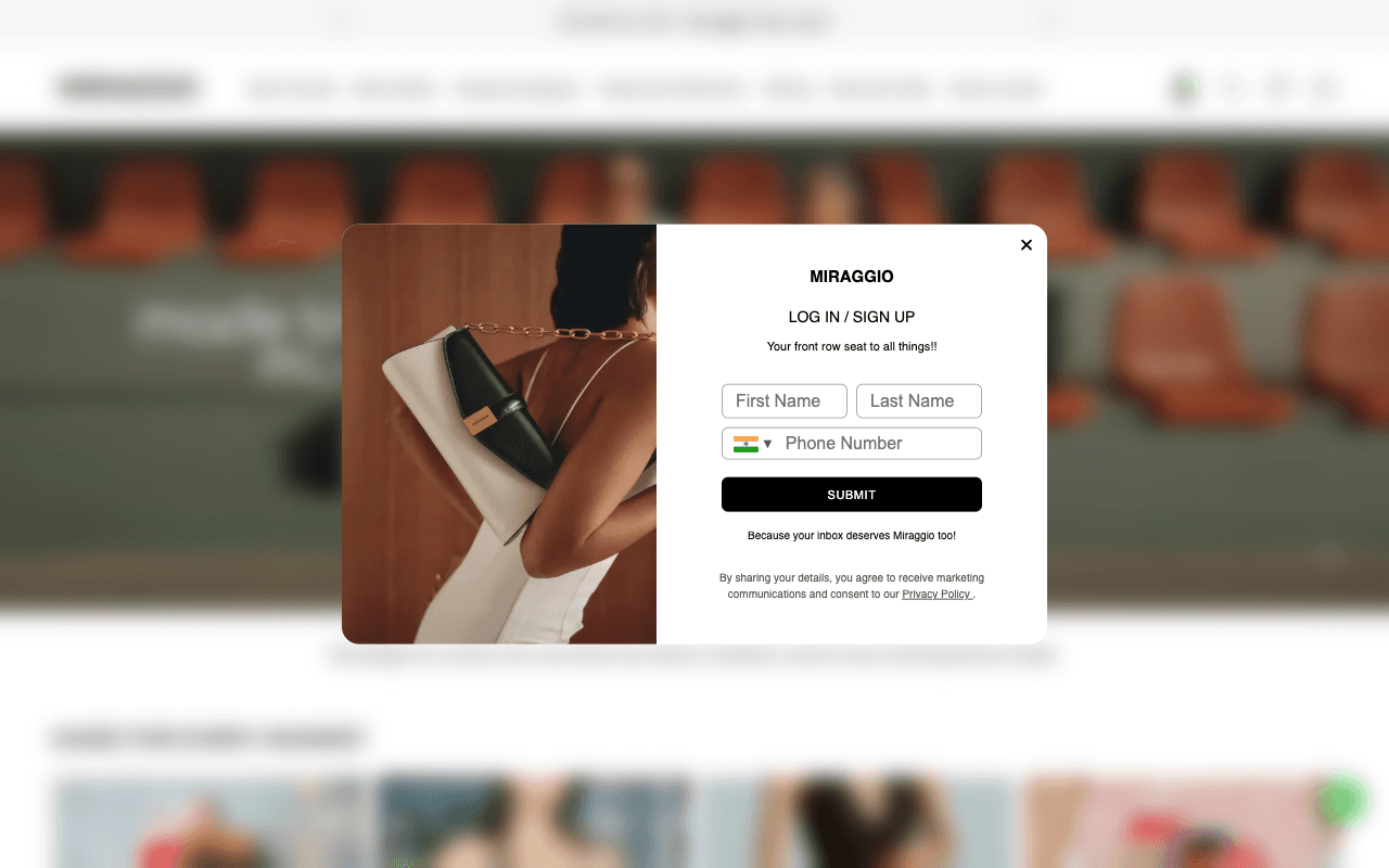 Miraggio website screenshot